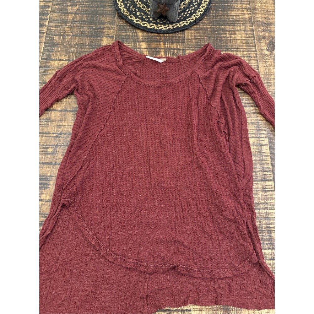 Free People XS Waffle Knit Thermal Long Sleeve Sweater/Shirt/Tunic Lagenlook